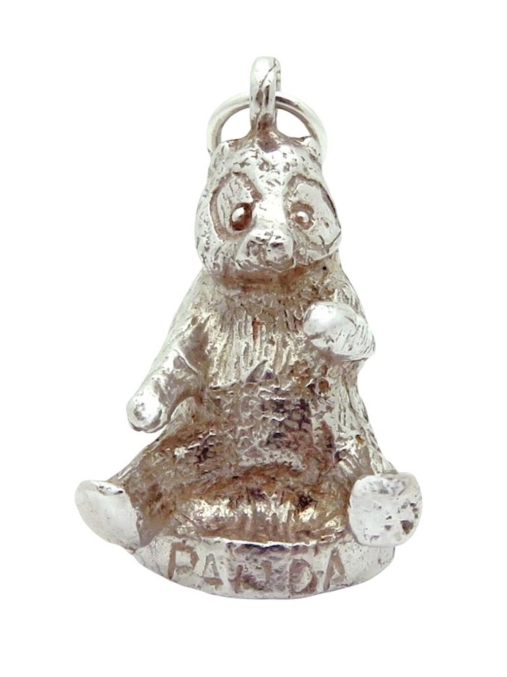 Vintage Sterling Silver 3D Detailed Panda Bear Charm 1970s